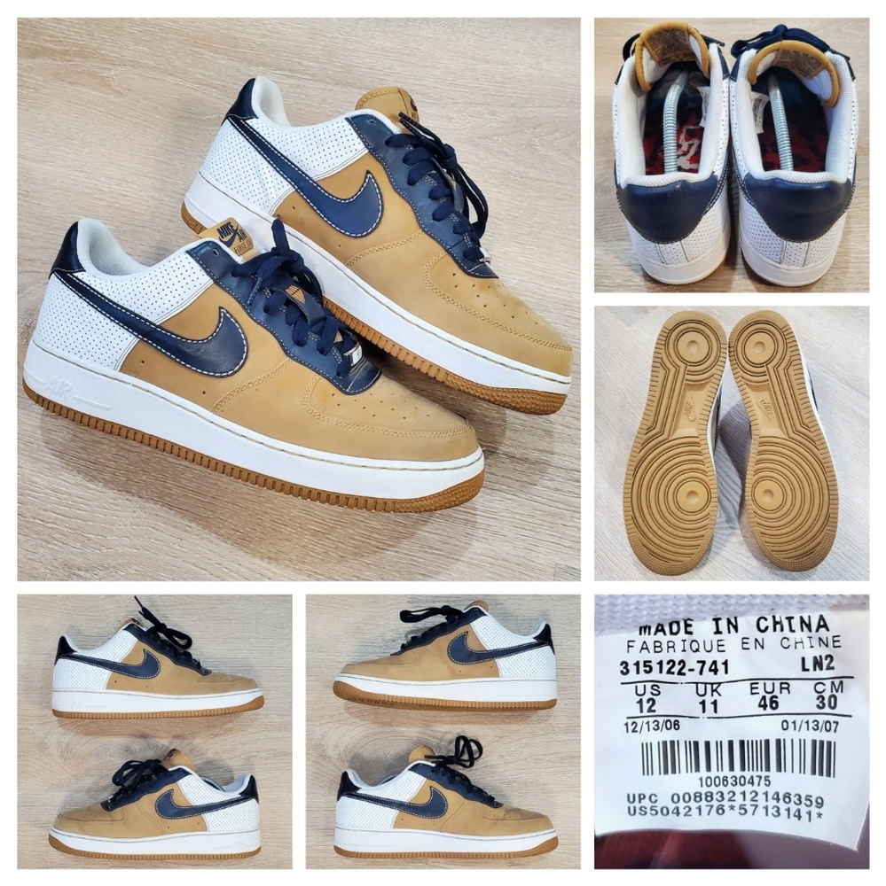 VTG 2007 NIKE AIR FORCE 1 LOW PHILADELPHIA XXV DIAMOND WHEAT 315122-741 SZ 12